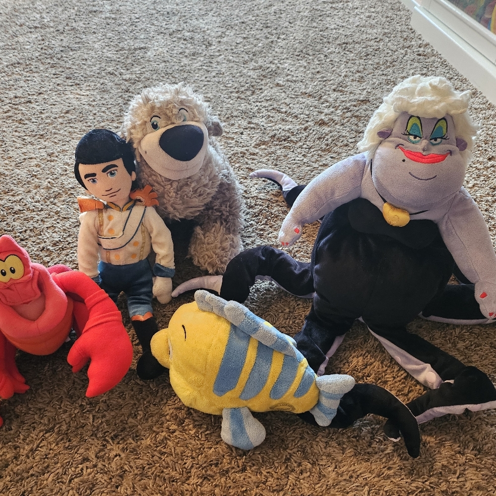 Disney Ariel The Little Mermaid Plush Stuffed Animal Lot